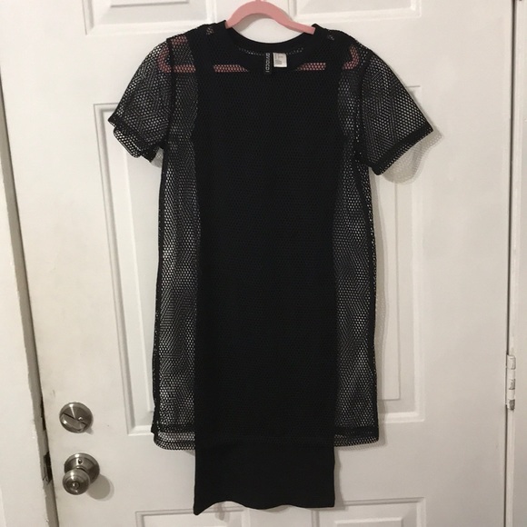 black fishnet bodycon dress